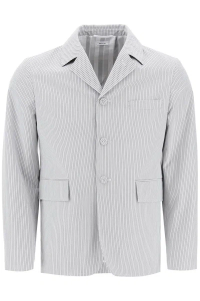 Shop Thom Browne Striped Deconstructed Jacket In Multicolor