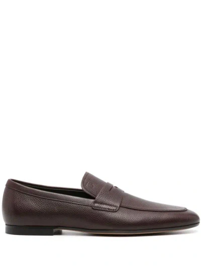 Shop Tod's Morgat Loafer Shoes In Brown