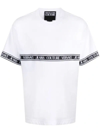 Shop Versace Jeans Couture Tape T-shirt Clothing In White