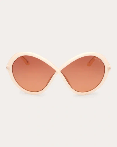 Shop Tom Ford Women's Jada Butterfly Sunglasses In White