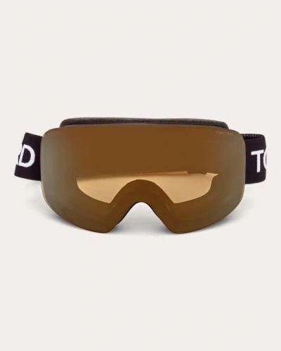 Shop Tom Ford Women's Matte Black & Smoke Mirror Ski Goggles