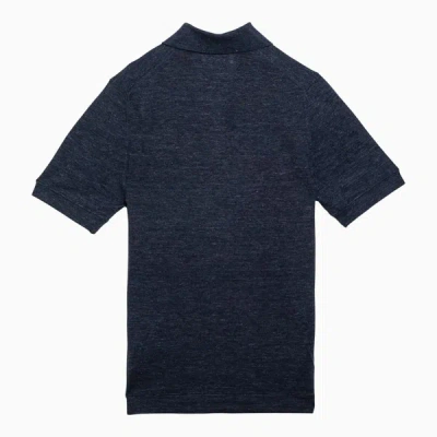 Shop Brunello Cucinelli Dark Short-sleeved Polo Shirt In Blue