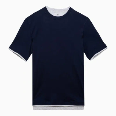 Shop Brunello Cucinelli Jersey T-shirt In Blue
