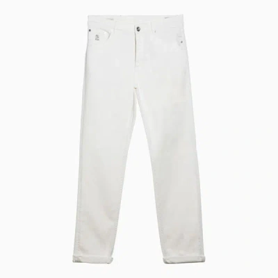 Shop Brunello Cucinelli Regular Jeans In White