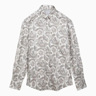 Shop Brunello Cucinelli Shirt With Paisley Print In Brown