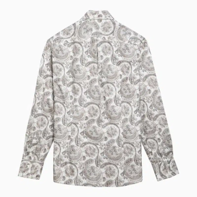 Shop Brunello Cucinelli Shirt With Paisley Print In Brown