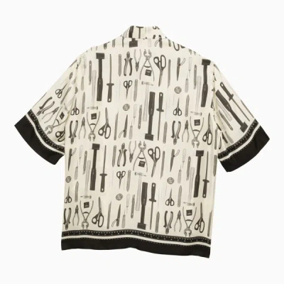 Shop Fendi Over Shirt With White Print In Multicolor