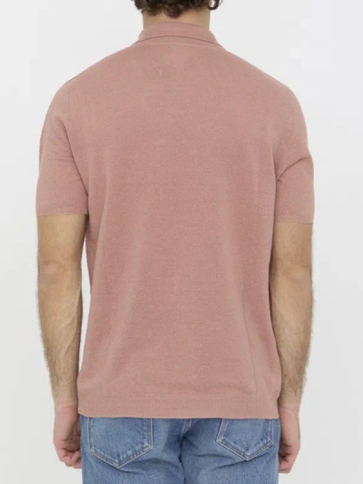 Shop Roberto Collina Linen Polo Shirt In Pink