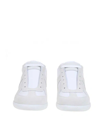 Shop Maison Margiela Calfskin Sneakers In White