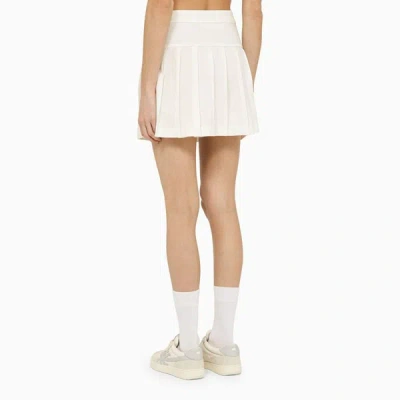 Shop Palm Angels Pleated Mini Skirt In White