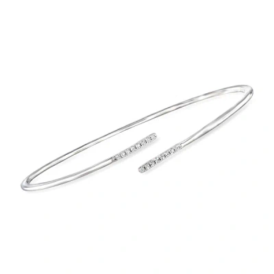 Rs Pure By Ross-simons Diamond Bypass Bangle Bracelet In Sterling Silver In Silver