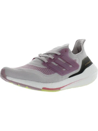 Shop Adidas Originals Ultraboost 21 Womens Knit Gym Running Shoes In Purple