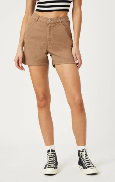 Shop Mavi Kylie Shorts In Tiger's Eye Luxe Twill In Brown