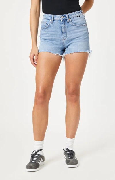 Mavi Rosie Boyfriend Shorts In Bleached Recycled Blue In Light Blue