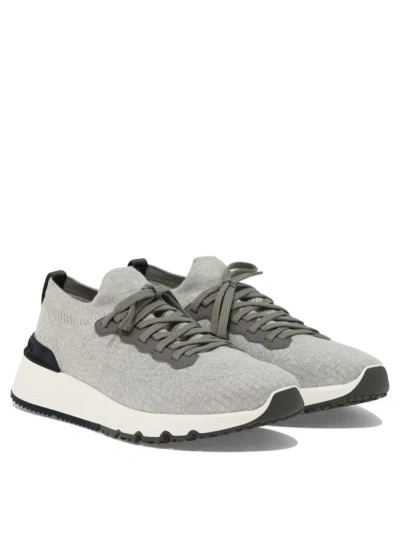 Shop Brunello Cucinelli "runner" Sneakers In Grey