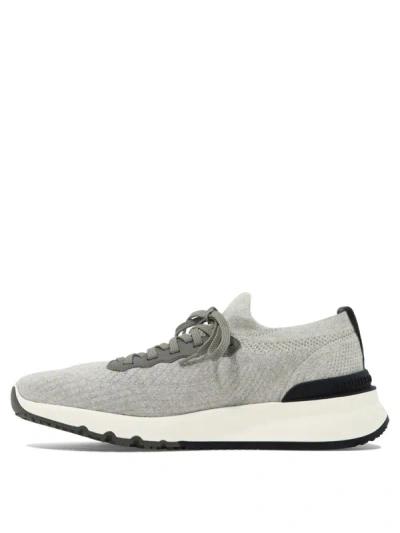 Shop Brunello Cucinelli "runner" Sneakers In Grey