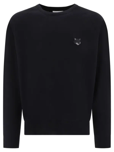 Shop Maison Kitsuné "fox Head" Sweatshirt In Black