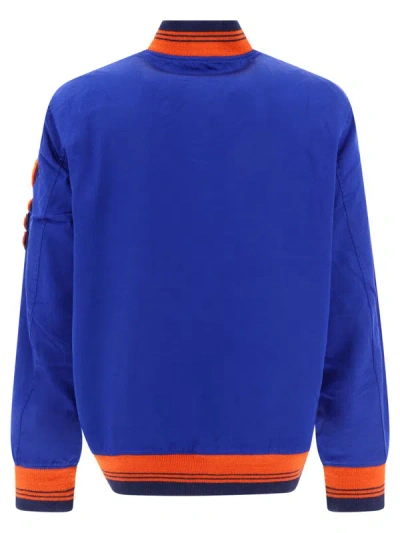 Shop Polo Ralph Lauren Satin Bomber Jacket In Blue