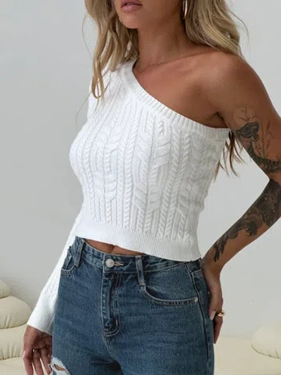 Shop Princess Polly Nikea One Shoulder Top In White