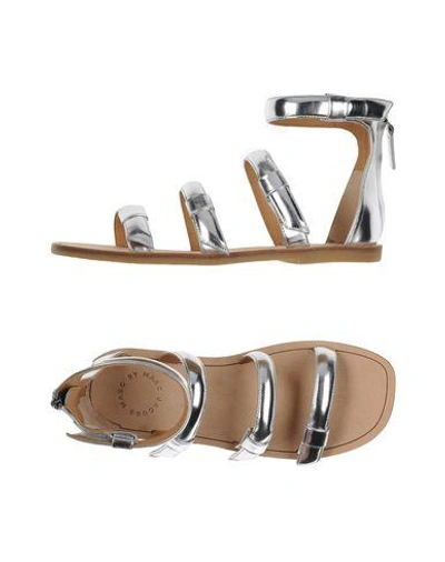 Shop Marc By Marc Jacobs Woman Sandals Silver Size 8 Soft Leather