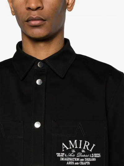 Shop Amiri Men  Arts District Camp Shirt In Black