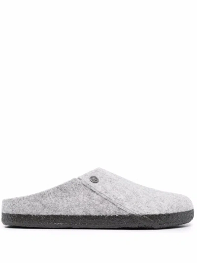 Shop Birkenstock Zermatt Shearling Wool Felt Slippers In Gray Wl Sh R