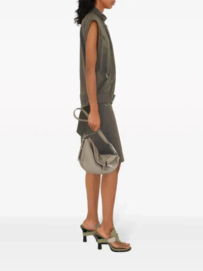 Shop Burberry Women Medium Knight Shoulder Bag In Fog