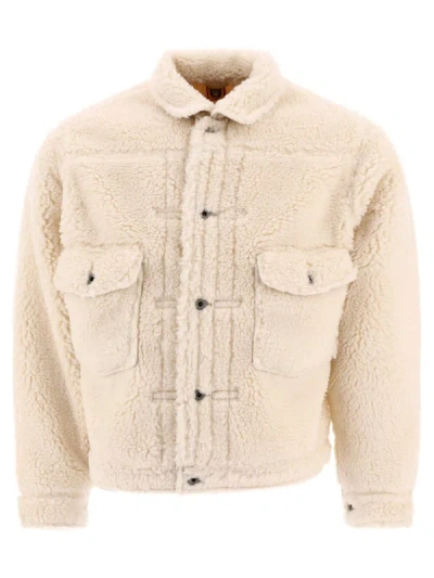 Shop Human Made "boa" Fleece Jacket In White