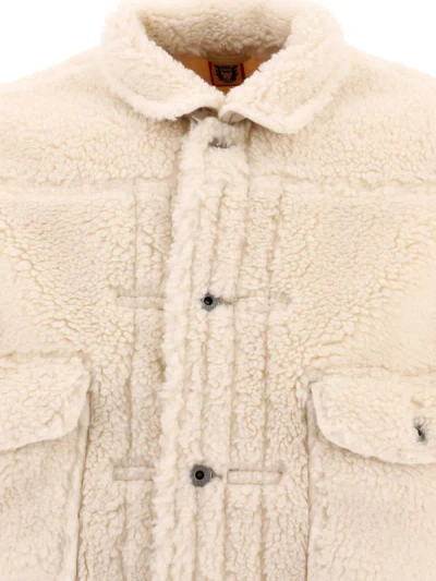 Shop Human Made "boa" Fleece Jacket In White