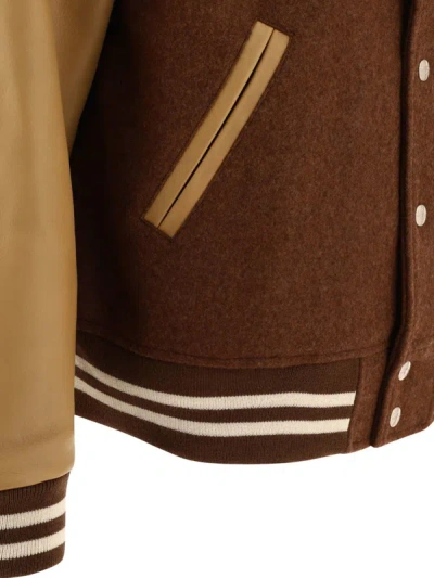 Shop Human Made Varsity Bomber Jacket In Brown