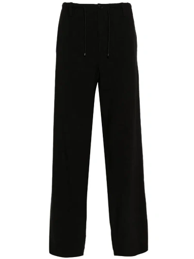 Shop Dries Van Noten Men Basic Linen Pants In 900 Black