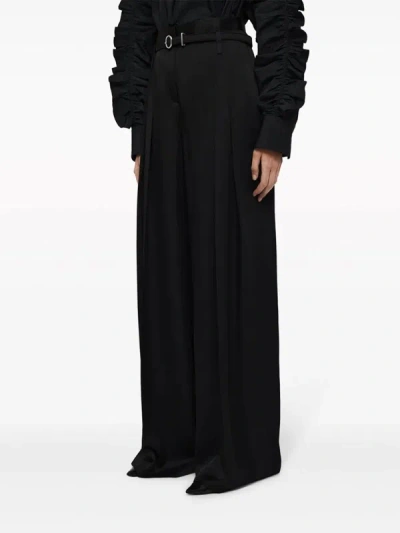 Shop Jil Sander Women Straight-leg Belted Trousers In 001 Black