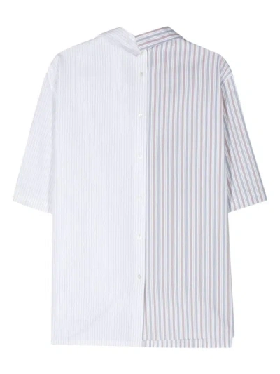 Shop Lanvin Men Short Sleeve Asymmetric Shirt In 654 Cumin