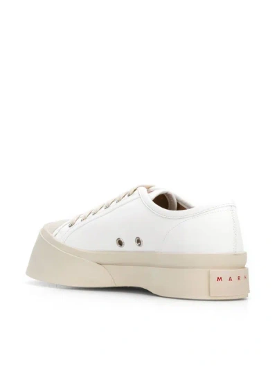 Shop Marni Women Leather Sneakers In White