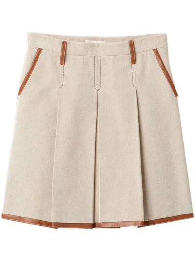 Shop Miu Miu Women Canvas Skirt In F0a5t Naturale+cogn