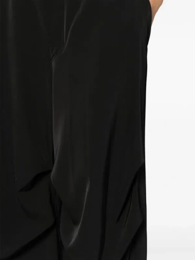 Shop Mm6 Maison Margiela Mm6 Women Wide-leg Twill Trousers In 900 Black