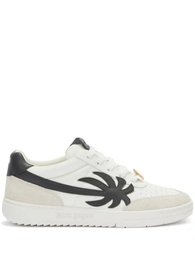 Shop Palm Angels Men Palm Beach University Sneakers In 0110 White Black