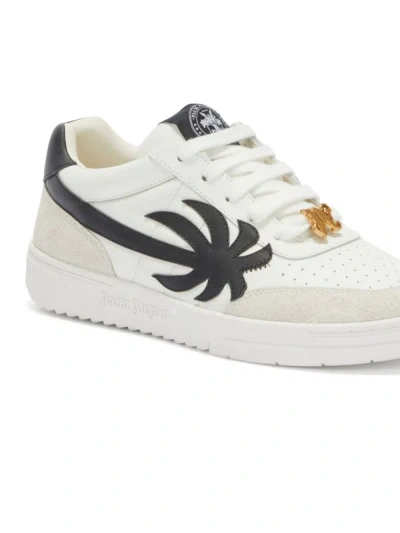 Shop Palm Angels Men Palm Beach University Sneakers In 0110 White Black