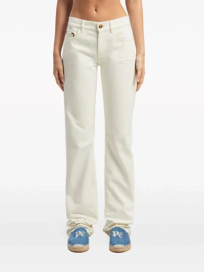 Shop Palm Angels Women Ww Denim Straight Leg Pant In 0303 Off White