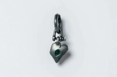 Shop Parts Of Four Jazz's Solid Heart Earring (extra Small, 0.1 Ct, Blue Diamond Slabs, Ka+bdia) In Black Sterling