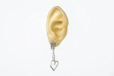 Shop Parts Of Four Jazz's Heart Dangle Earring (ma) In Matte Sterling Silver
