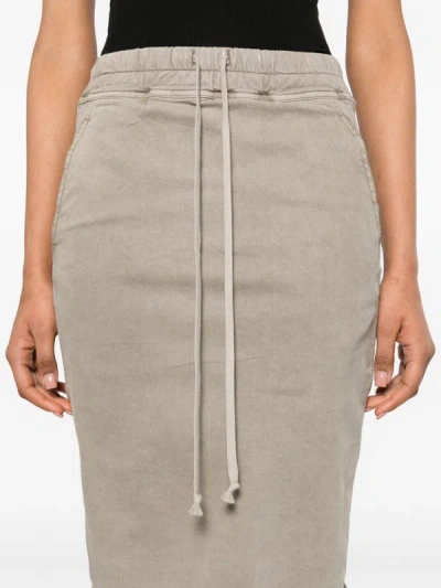 Shop Rick Owens Drkshdw Women Denim Pull On Pillar Skirt In 08 Pearl