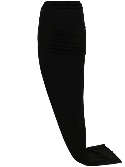 Shop Rick Owens Drkshdw Women Jersey Edfu Long Skirt In 09 Black