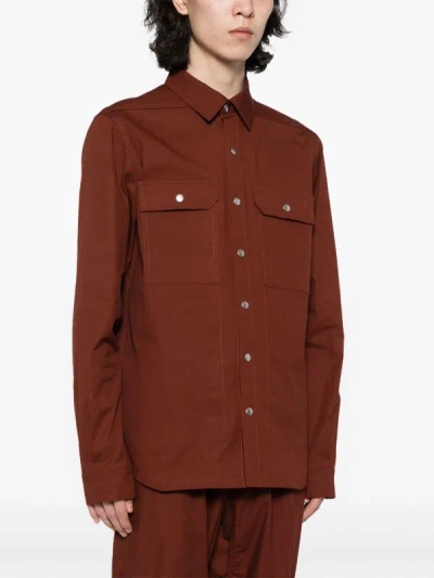 Shop Rick Owens Men Giacca Outershirt In 73 Henna
