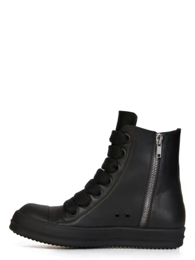 Shop Rick Owens Men Jumbo Lace Sneakers In 9999 Black/black/black/black