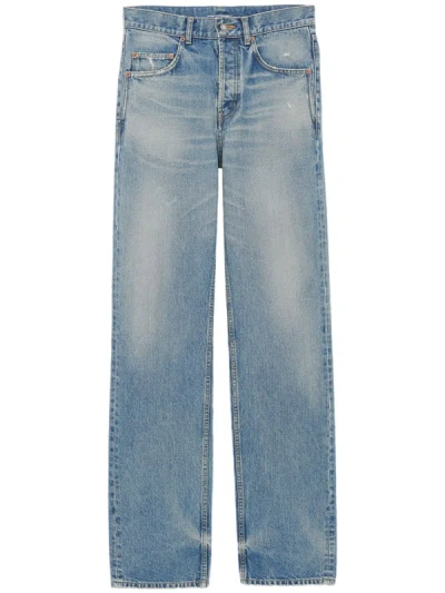 Shop Saint Laurent Men Adjusted Maxi Long B Jeans In 5272 Charlotte Blue
