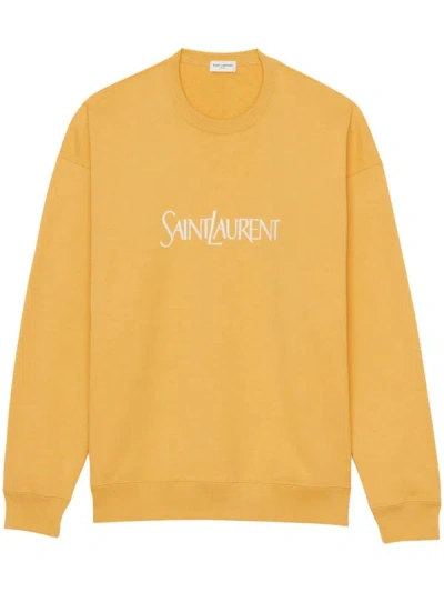 Shop Saint Laurent Men Basic Sweater In 7290 Jaune/naturel