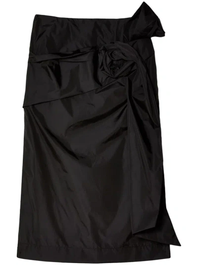 Shop Simone Rocha Women W/ Pressed Rose Pencil Skirt In Black
