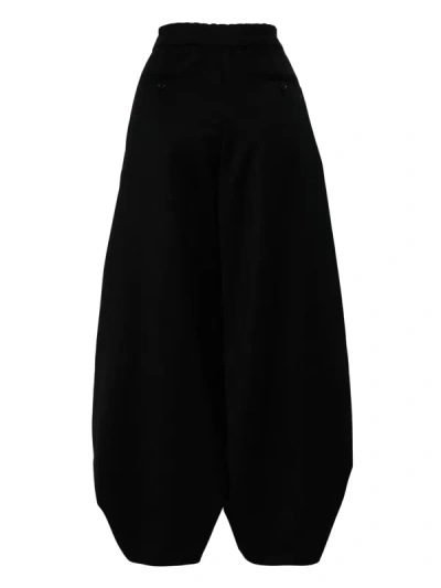 Shop Simone Rocha Women W/ Ruching Wide Leg Trousers In Black