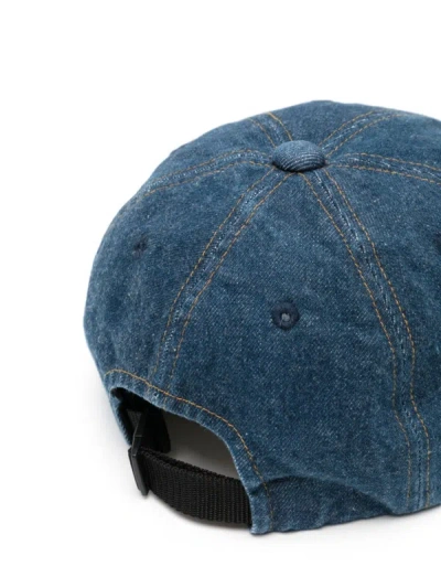 Shop Song For The Mute Men Washed Denim Cap In Blue